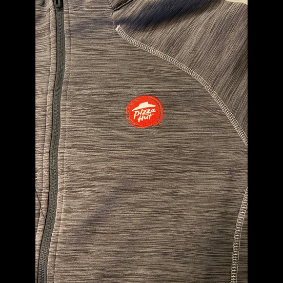 North End Sport Jacket Men’s L Gray Full Zip PIZZA HUT Logo NWOT - Picture 6 of 14